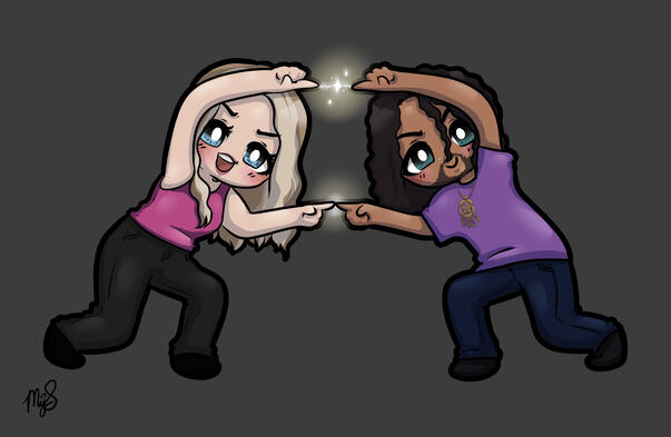 Fanart of streamers Detune and Emerome