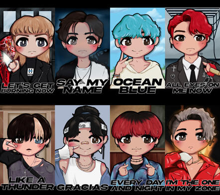 FanArt of Ateez from different albums