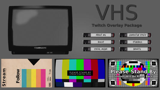 VHS Twitch Overlay Package