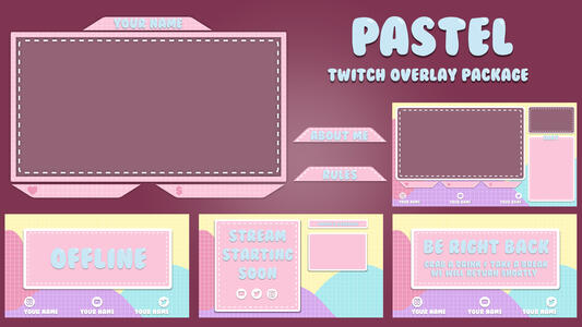 Pastel Twitch Overlay Package