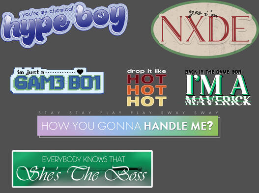 Text based design based on Kpop songs